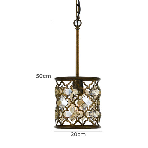 Bronze metal pendant deals light